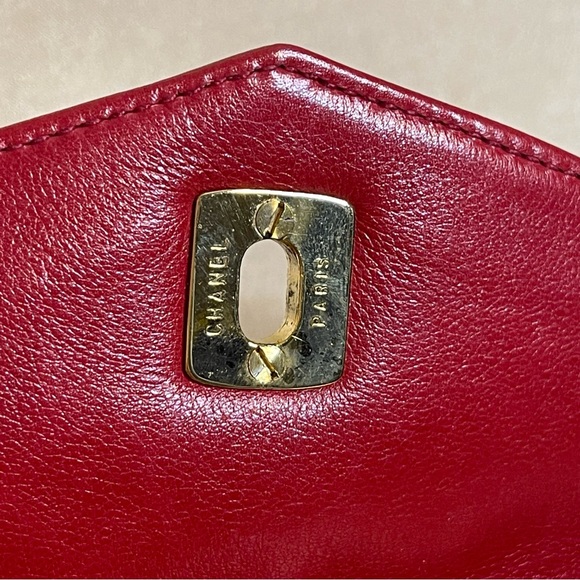 💕SOLD💕Chanel CC red quilted leather belt bag bum bag vintage - Picture 13 of 15